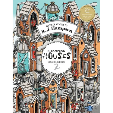 Steampunk Houses 2 Coloring Book