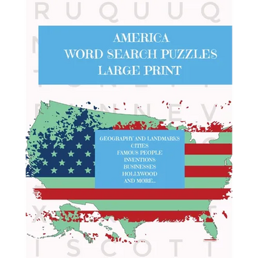 America: Puzzle Activity Book for Teens and Adults: Large Print