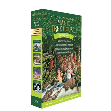 Magic Tree House Books 5-8 Boxed Set: Night of the Ninjas; Afternoon on the Amazon; Sunset of the Sabertooth; Midnight on the Moon
