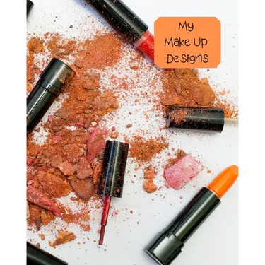 My Make Up Designs: Book of face chart templates for make up artist designers creations. Perfect for teens, students & professionals. Orange design