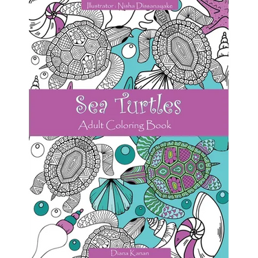Sea Turtles: Adult Coloring Book