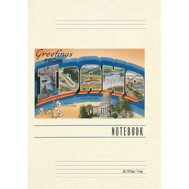 Vintage Lined Notebook Greetings from Idaho