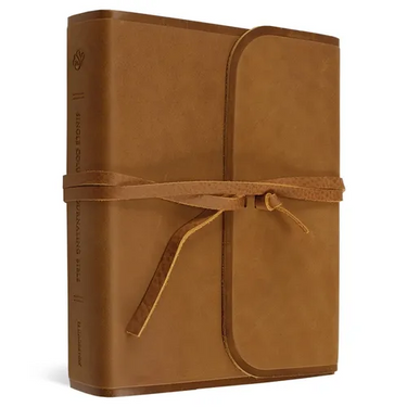ESV Single Column Journaling Bible (Natural Leather, Brown, Flap with Strap)