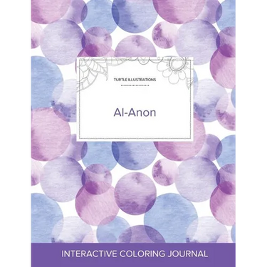 Adult Coloring Journal: Al-Anon (Turtle Illustrations, Purple Bubbles)