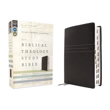 Niv, Biblical Theology Study Bible (Trace the Themes of Scripture), Leathersoft, Black, Thumb Indexed, Comfort Print: Follow God's Redemptive Plan as
