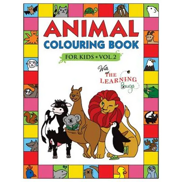Animal Colouring Book for Kids with The Learning Bugs Vol.2: Fun Children's Colouring Book for Toddlers & Kids Ages 3-8 with 50 Pages to Colour & Lear
