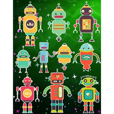 Robots Sticker Album For Boys: 100 Plus Pages For PERMANENT Sticker Collection, Activity Book For Boys - 8.5 by 11