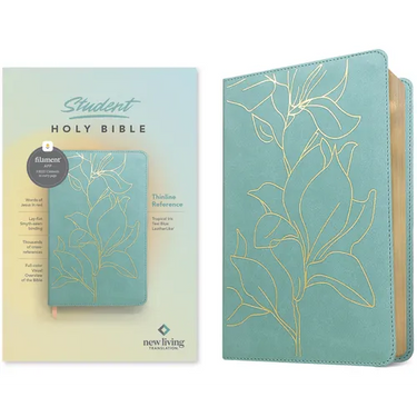 NLT Student Bible, Thinline Reference, Filament Enabled (Leatherlike, Tropical Iris Teal Blue, Red Letter)
