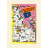 Vintage Lined Notebook Greetings from Idaho, Map of Highlights