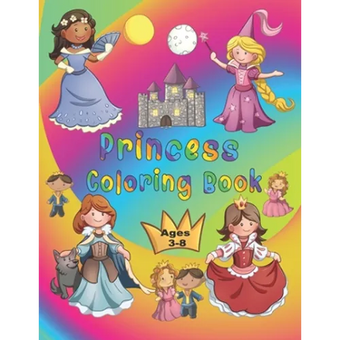 Princess Coloring Book: 50 princesses to color by kids ages 3-8