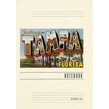 Vintage Lined Notebook Greetings from Tampa, Florida