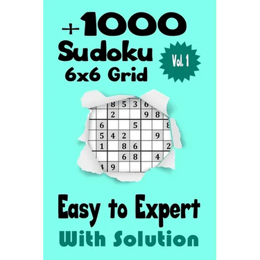 Sudoku book +1000 grid with solution - Easy to Expert sudoku puzzles for adult