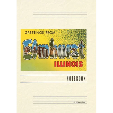 Vintage Lined Notebook Greetings from Elmhurst, Illinois