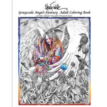 Sheila Wolk Gray Scale ANGEL Adult Coloring Book