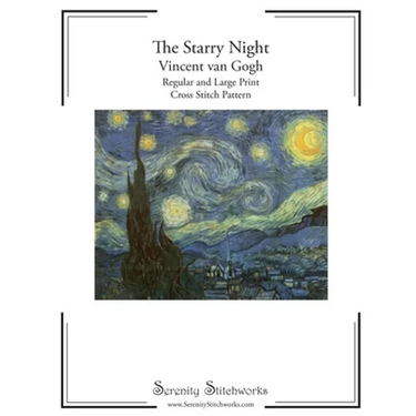 The Starry Night Cross Stitch Pattern - Vincent van Gogh: Regular and Large Print Cross Stitch Pattern