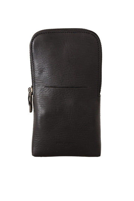 Dolce & Gabbana Black Leather Purse Double Belt Strap Multi Kit Wallet by Trendstack