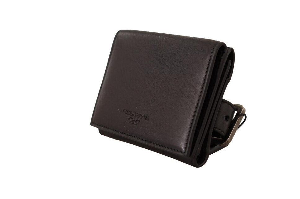 Dolce & Gabbana Black Leather Trifold Purse Belt Strap Multi Kit Wallet by Trendstack