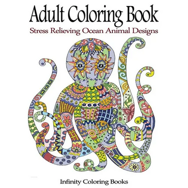Adult Coloring Book: Stress Relieving Ocean Animal Designs