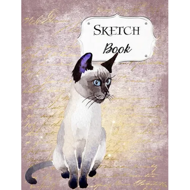 Sketch Book: Cat Sketchbook Scetchpad for Drawing or Doodling Notebook Pad for Creative Artists #3 Purple Siamese