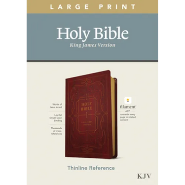 KJV Large Print Thinline Reference Bible, Filament Enabled Edition (Red Letter, Leatherlike, Burgundy)
