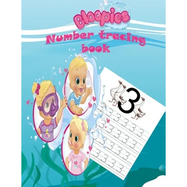 Bloopies number tracing book: Preschool, Pre K, Ages 3-5, number print handwriting book, Trace numbers With Bloopies, Workbook For Kids, girl and bo