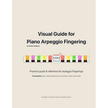 Visual Guide for Piano Arpeggio Fingering: Practice guide & reference for arpeggio fingering