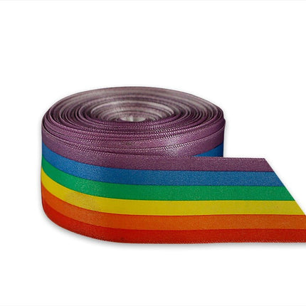 Satin Striped Rainbow Ribbon By The Yard (20 Yards) by Fundraising For A Cause