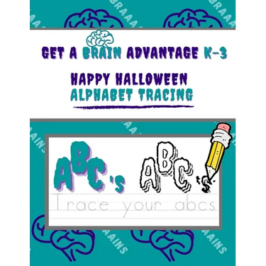 Happy Halloween Alphabet Tracing Book: 8.5 x 11 inch, alphabet and number tracing book, classic cartoons, for young ages and grades K-3