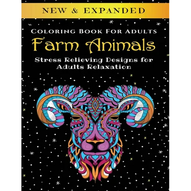 Farm Animals - Adult Coloring Book: Stress Relieving Designs for Adults Relaxation