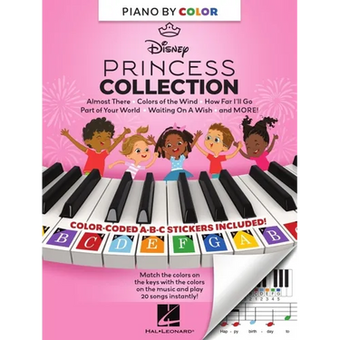 Piano-By-Color - Disney Princess Collection: Color-Coded Notation with Matching Stickers Make Playing Songs from Favorite Disney Princeeses Super Easy