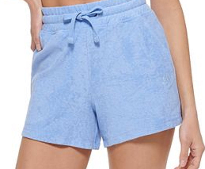 DKNY Women's Terry Cloth Relaxed Shorts Blue by Steals