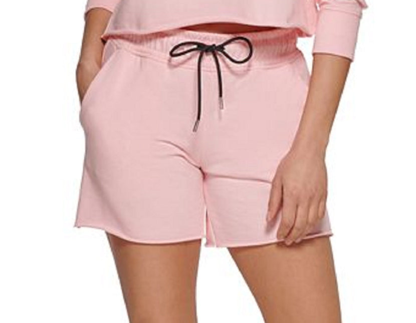 DKNY Women's Metallic Logo Shorts Pink by Steals