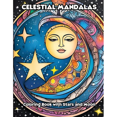 Celestial Mandalas: Coloring Book with Stars and Moon