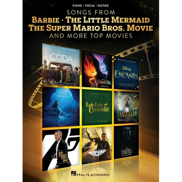 Songs from Barbie, the Little Mermaid, the Super Mario Bros. Movie, and More Top Movies - Piano/Vocal/Guitar Arrangements