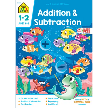 School Zone Addition & Subtraction Grades 1-2 Workbook