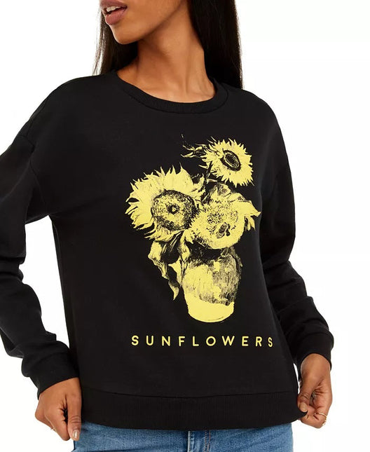 Mad Engine Juniors' Sunflower Graphic-Print T-Shirt Black - Size Medium by Steals