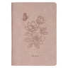 Christian Art Gifts Inspirational Zippered Journal, Be Still Wide Ruled Notebook, Psalm 46:10 Bible Verse, Pink Vegan Leather, 336 Lined Pages W/Scrip