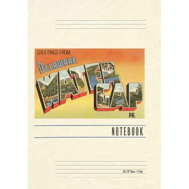 Vintage Lined Notebook Greetings from Delaware, Water Gap, Pennsylvania