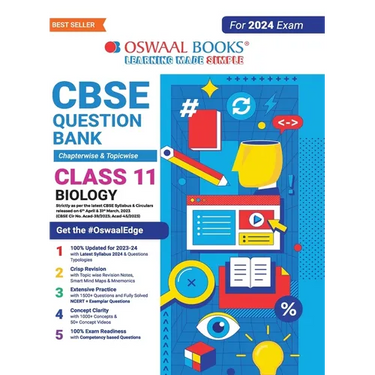 Oswaal CBSE Class 11 Biology Question Bank (2024 Exam)