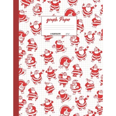 Graph Paper: Vintage Christmas santa theme cover. Large US letter 8.5x11. 5x5 engineering 1/2 inch graphing grid.