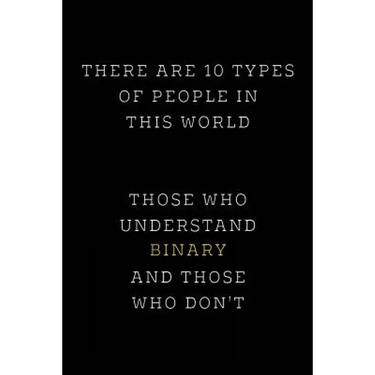 There are 10 Types of People in this World: Those Who Understand Binary and Those Who Don't; Funny I.T. Computer Tech Humor