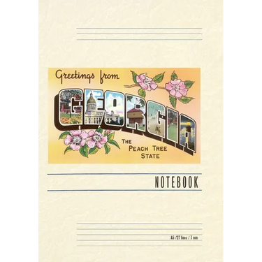Vintage Lined Notebook Greetings from Georgia