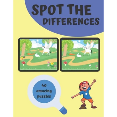 Spot The Differences 40 Amazing Puzzles: Stay Home Guessing Games For Kids and Adults