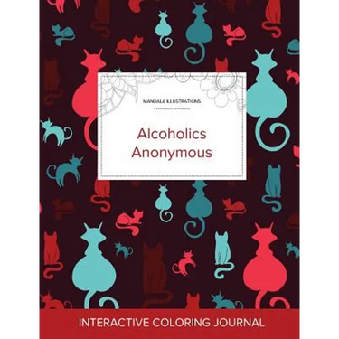 Adult Coloring Journal: Alcoholics Anonymous (Mandala Illustrations, Cats)