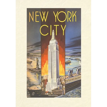 Vintage Lined Notebook New York City, Empire State Building