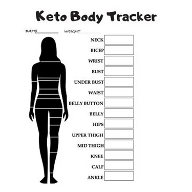 Keto Body Tracker: Weekly body measurement pages to help track your progress.