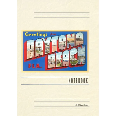 Vintage Lined Notebook Greetings from Daytona Beach, Florida