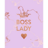 Boss Lady: Inspirational Quote Notebook, Beautiful Pink Marble and Rose Gold - 8 x 10, 120 College Ruled Pages