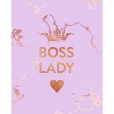 Boss Lady: Inspirational Quote Notebook, Beautiful Pink Marble and Rose Gold - 8 x 10, 120 College Ruled Pages