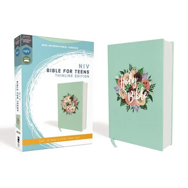 Niv, Bible for Teens, Thinline Edition, Cloth Over Board, Floral, Red Letter Edition, Comfort Print